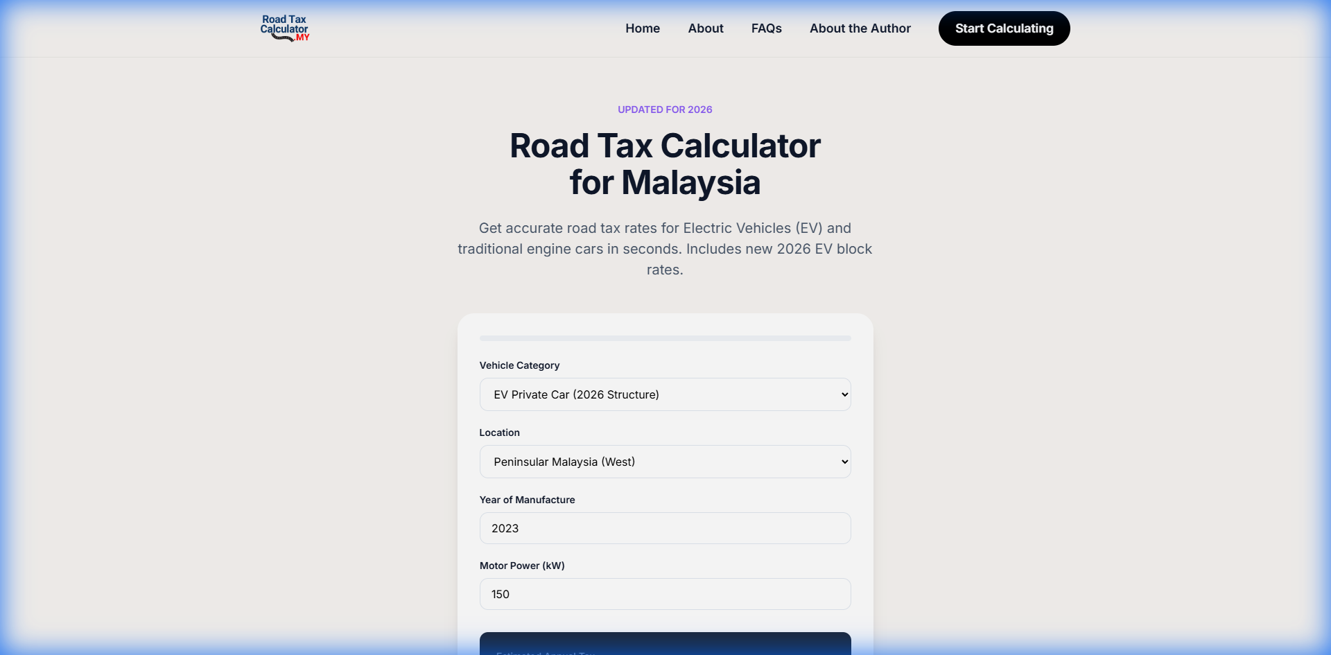 Enter vehicle details
